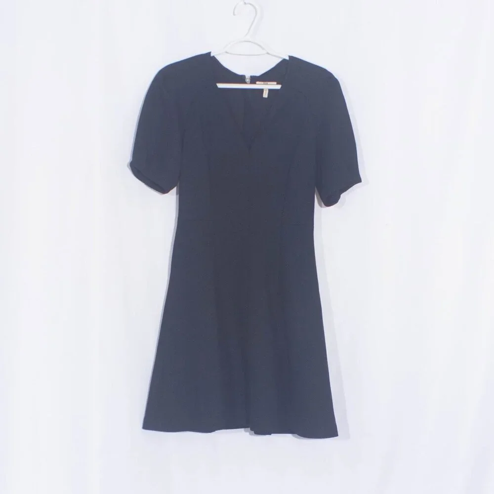REBECCA TAYLOR Navy Stretch Textured Dress Size 2 - Picture 6 of 12